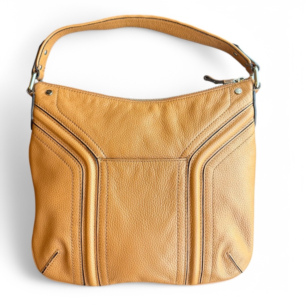 MILLY Vintage Designer Genuine Pebbled Leather Zoey Shoulder Bag, Hobo, Purse